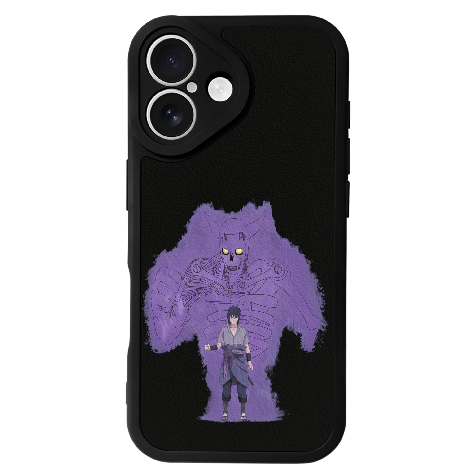 （画像用） NARUTO -ナルト- うちは サスケ Uchiha Sasuke 【iPhone 16シリーズ対応】シリコンスマホケース（レザー調） 材質：シリコン